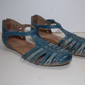 Rockport Womens Cobb Hill Inglewood Huarache T-Strap Sandals Blue Size 10